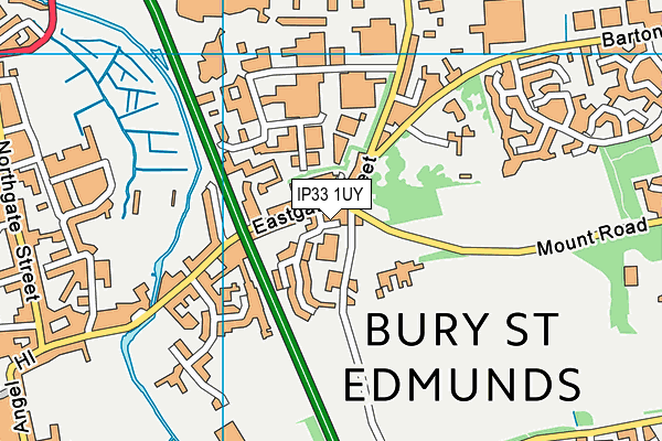 IP33 1UY map - OS VectorMap District (Ordnance Survey)