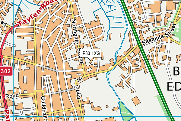 IP33 1XG map - OS VectorMap District (Ordnance Survey)