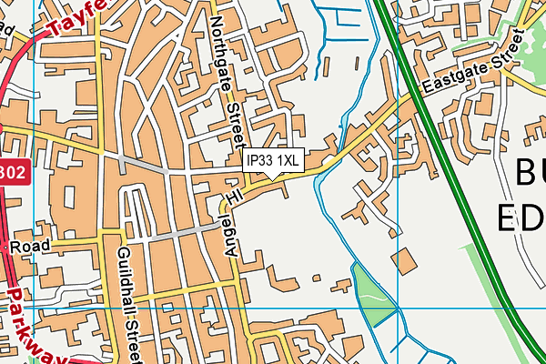 IP33 1XL map - OS VectorMap District (Ordnance Survey)