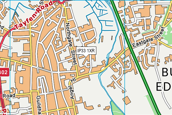 IP33 1XR map - OS VectorMap District (Ordnance Survey)