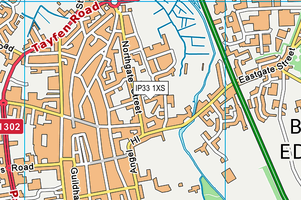 IP33 1XS map - OS VectorMap District (Ordnance Survey)