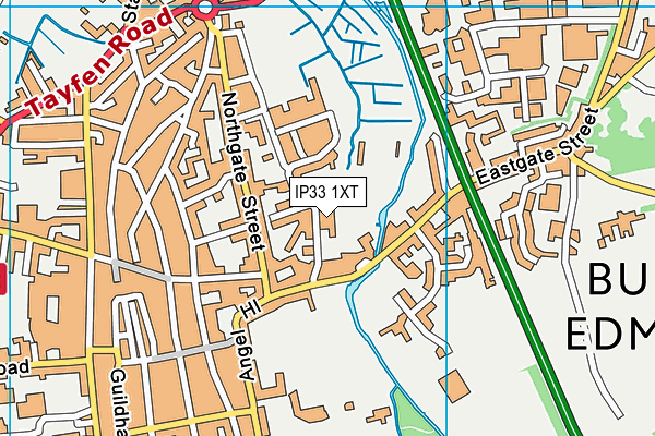 IP33 1XT map - OS VectorMap District (Ordnance Survey)