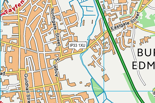 IP33 1XU map - OS VectorMap District (Ordnance Survey)