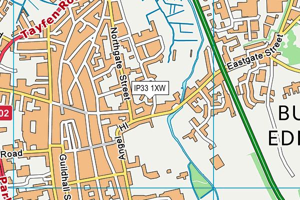 IP33 1XW map - OS VectorMap District (Ordnance Survey)