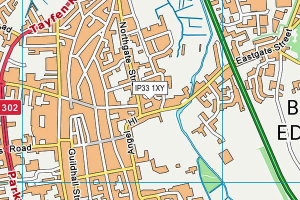 IP33 1XY map - OS VectorMap District (Ordnance Survey)