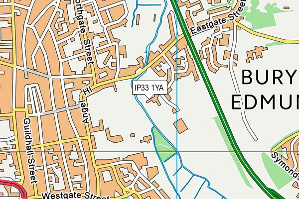 IP33 1YA map - OS VectorMap District (Ordnance Survey)