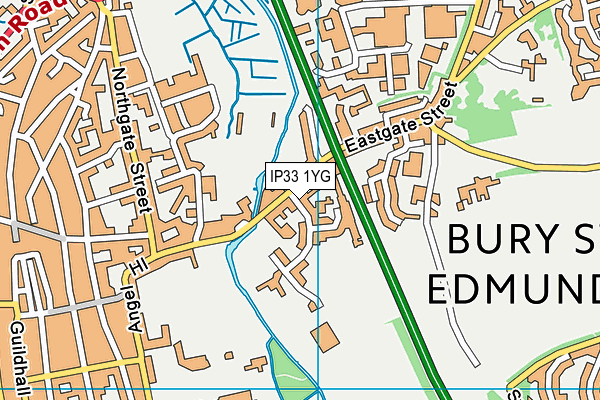 IP33 1YG map - OS VectorMap District (Ordnance Survey)