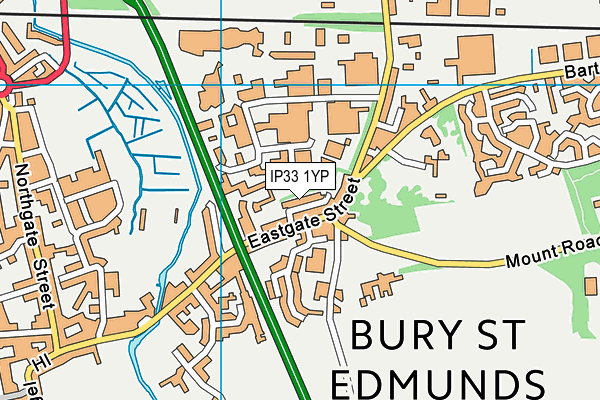 IP33 1YP map - OS VectorMap District (Ordnance Survey)