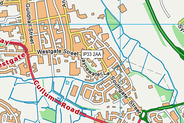 IP33 2AA map - OS VectorMap District (Ordnance Survey)