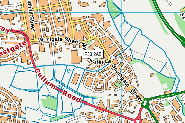 IP33 2AB map - OS VectorMap District (Ordnance Survey)