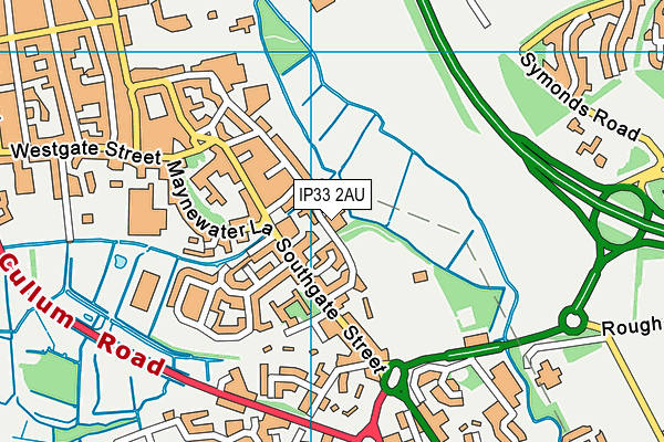 IP33 2AU map - OS VectorMap District (Ordnance Survey)