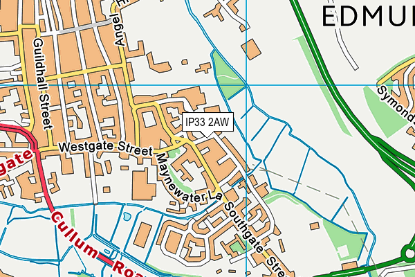 IP33 2AW map - OS VectorMap District (Ordnance Survey)