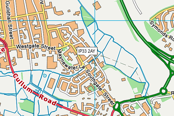 IP33 2AY map - OS VectorMap District (Ordnance Survey)