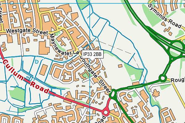 IP33 2BB map - OS VectorMap District (Ordnance Survey)