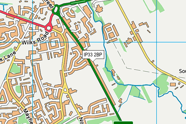 IP33 2BP map - OS VectorMap District (Ordnance Survey)