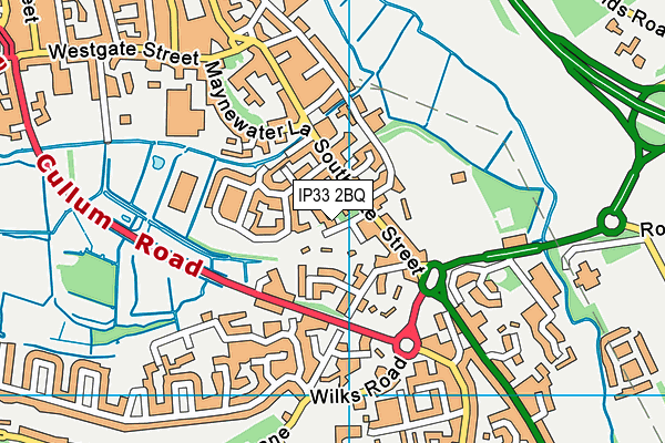 IP33 2BQ map - OS VectorMap District (Ordnance Survey)