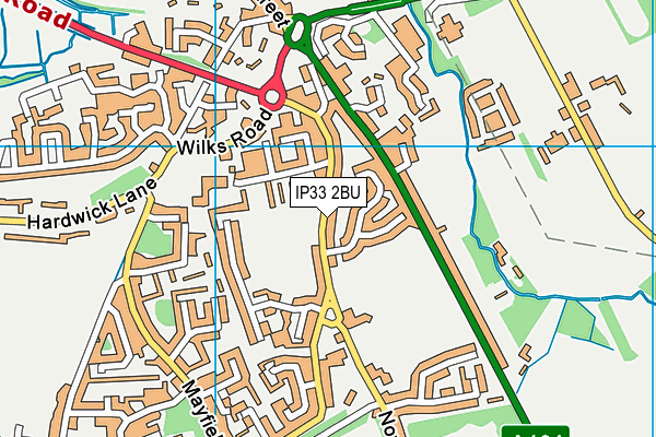 IP33 2BU map - OS VectorMap District (Ordnance Survey)