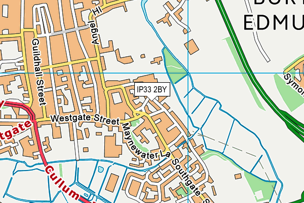 IP33 2BY map - OS VectorMap District (Ordnance Survey)