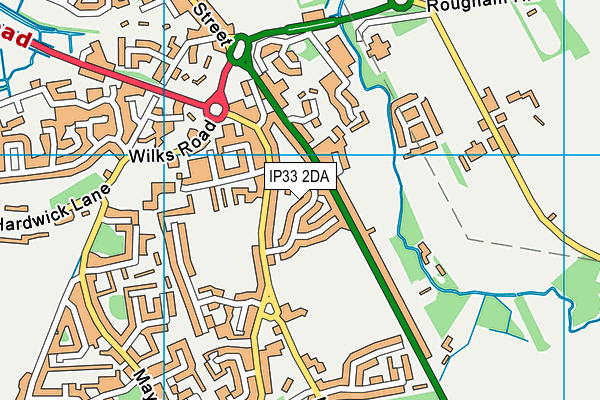 IP33 2DA map - OS VectorMap District (Ordnance Survey)