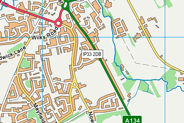 IP33 2DB map - OS VectorMap District (Ordnance Survey)