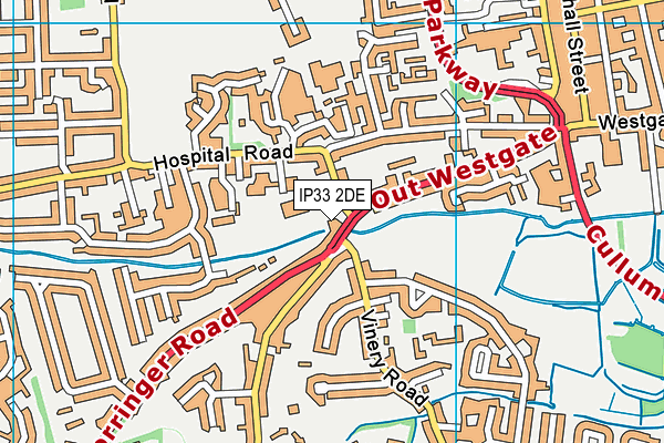 IP33 2DE map - OS VectorMap District (Ordnance Survey)