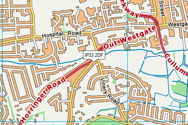 IP33 2DF map - OS VectorMap District (Ordnance Survey)