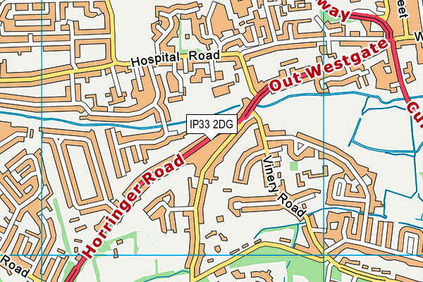 IP33 2DG map - OS VectorMap District (Ordnance Survey)