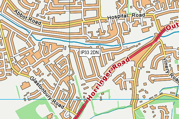 IP33 2DN map - OS VectorMap District (Ordnance Survey)