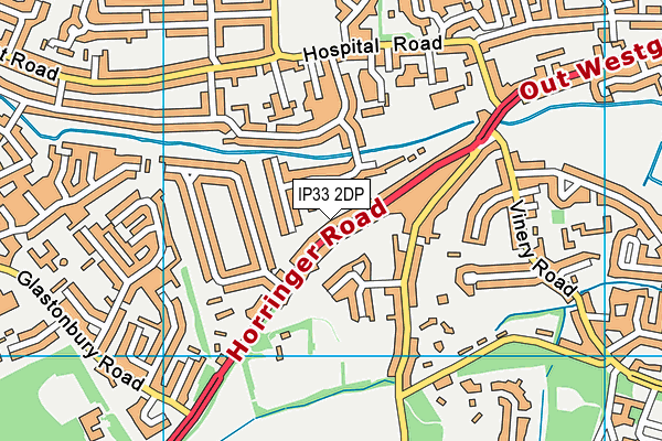 IP33 2DP map - OS VectorMap District (Ordnance Survey)