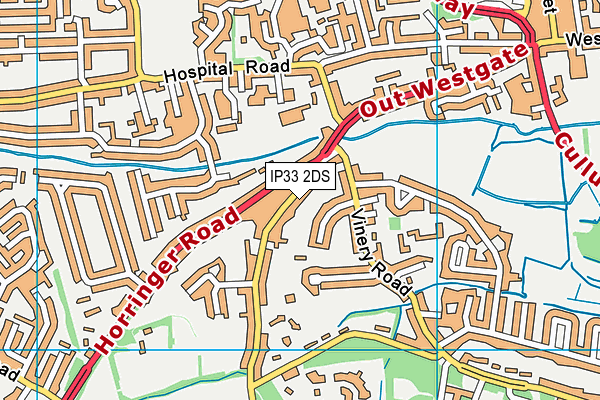 IP33 2DS map - OS VectorMap District (Ordnance Survey)