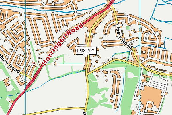 IP33 2DY map - OS VectorMap District (Ordnance Survey)