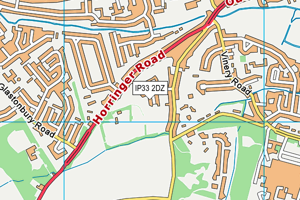 IP33 2DZ map - OS VectorMap District (Ordnance Survey)