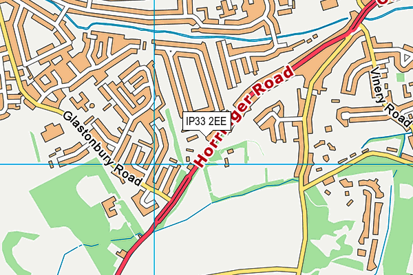 IP33 2EE map - OS VectorMap District (Ordnance Survey)