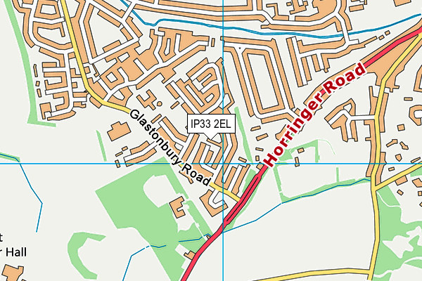 IP33 2EL map - OS VectorMap District (Ordnance Survey)