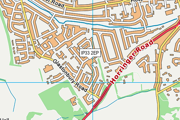 IP33 2EP map - OS VectorMap District (Ordnance Survey)