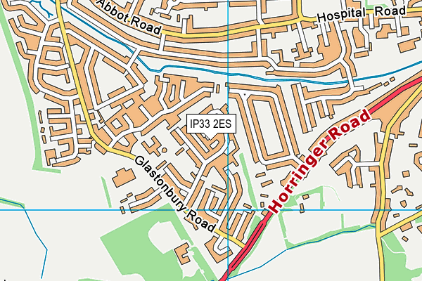 IP33 2ES map - OS VectorMap District (Ordnance Survey)