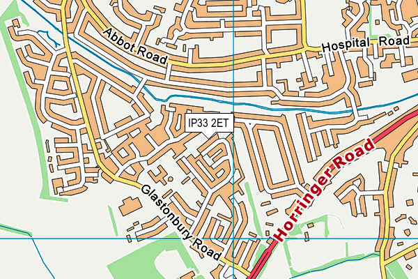 IP33 2ET map - OS VectorMap District (Ordnance Survey)