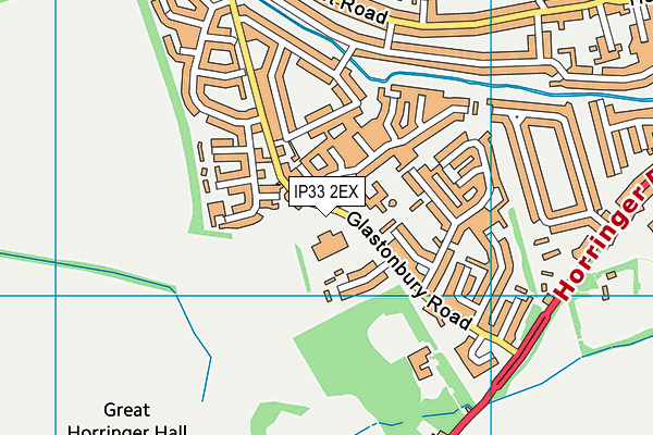 Horringer Court Middle School map (IP33 2EX) - OS VectorMap District (Ordnance Survey)