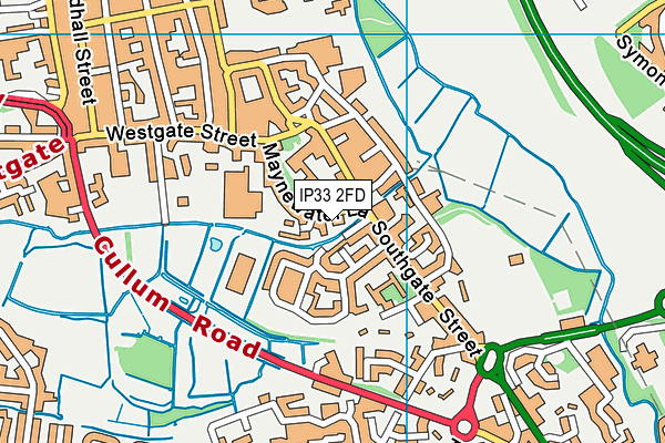 IP33 2FD map - OS VectorMap District (Ordnance Survey)