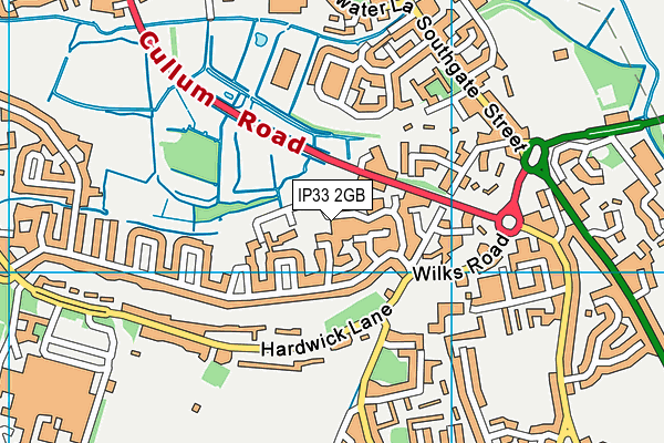 IP33 2GB map - OS VectorMap District (Ordnance Survey)