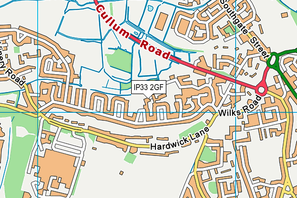 IP33 2GF map - OS VectorMap District (Ordnance Survey)