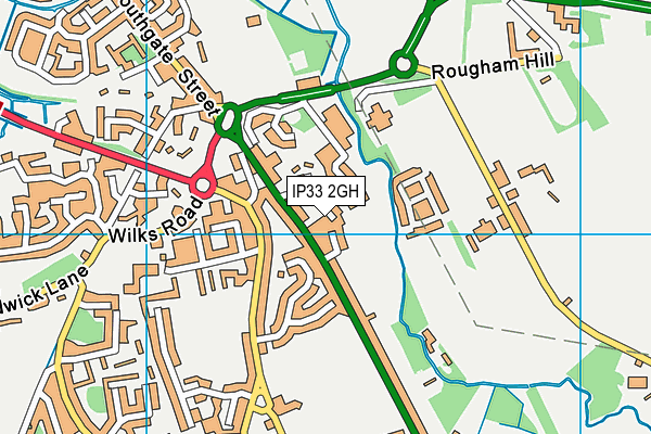 IP33 2GH map - OS VectorMap District (Ordnance Survey)