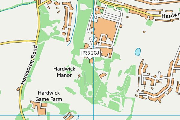 IP33 2GJ map - OS VectorMap District (Ordnance Survey)