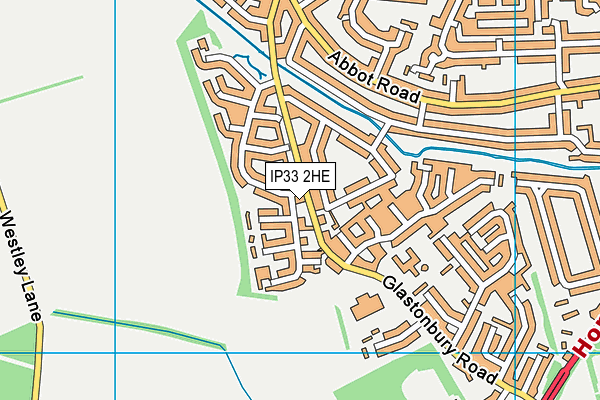 IP33 2HE map - OS VectorMap District (Ordnance Survey)