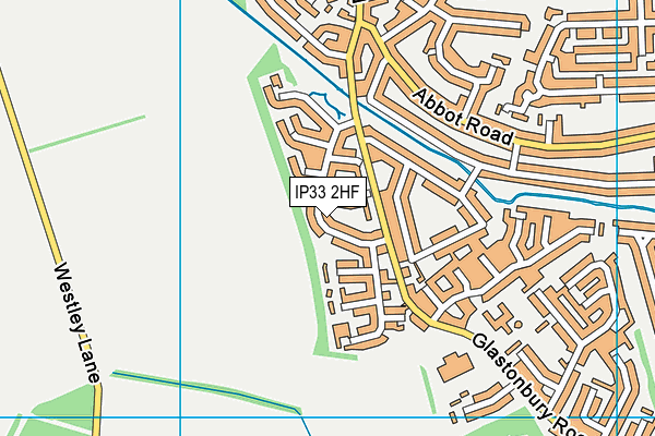 IP33 2HF map - OS VectorMap District (Ordnance Survey)