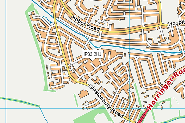 IP33 2HJ map - OS VectorMap District (Ordnance Survey)