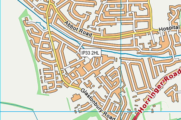 IP33 2HL map - OS VectorMap District (Ordnance Survey)