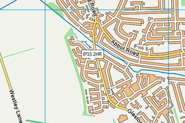 IP33 2HR map - OS VectorMap District (Ordnance Survey)