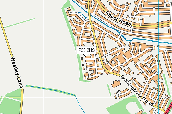 IP33 2HS map - OS VectorMap District (Ordnance Survey)