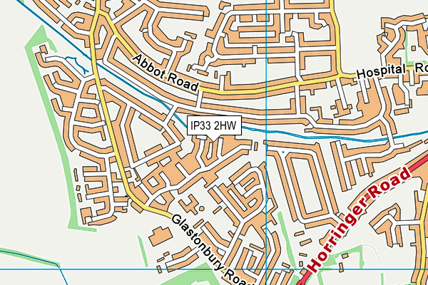 IP33 2HW map - OS VectorMap District (Ordnance Survey)